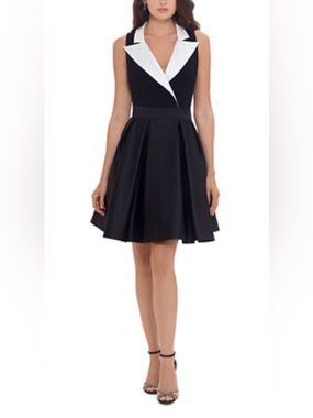 Betsy & Adam Black Tuxedo Dress USA Size 14
